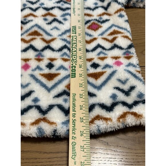 Eddie Bauer 1/4 Zip Fleece Jacket Women Size Medium Aztec Country Preppy Fluffy - Picture 4 of 16
